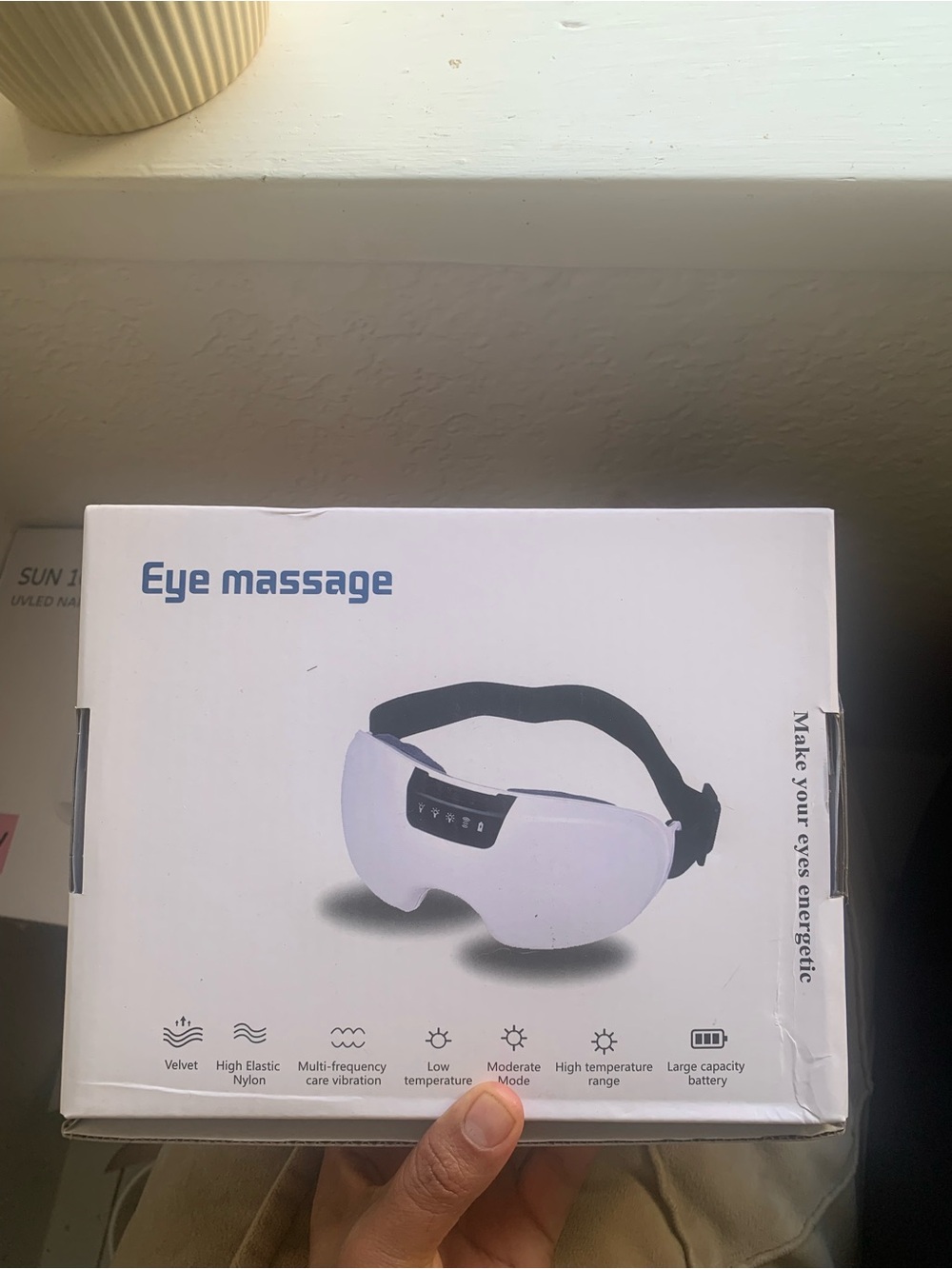 eye massage device is designed to relieve eye strain and promote